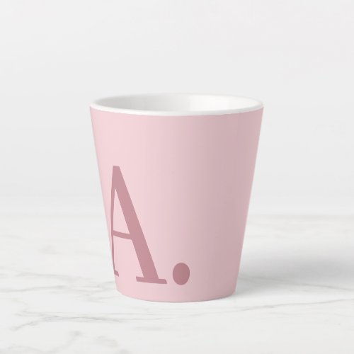 Minimal Design with Huge Modern Monogram Rose Gold Latte Mug