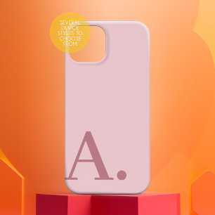 Minimal Design with Huge Monogram - Rose Pink iPhone 17 Case