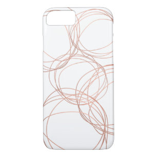 Minimal Designer Scribble Logo in Rose Gold iPhone 8/7 Case