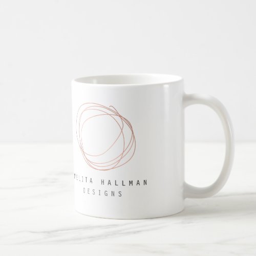 Minimal Designer Scribble Logo in Rose Gold Coffee Mug