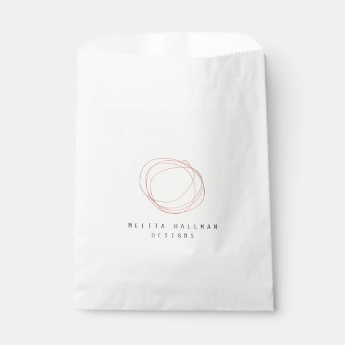 Minimal Designer Scribble Logo in Rose Gold Favor Bag