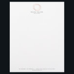Minimal Designer Scribble Logo in Rose Gold Letterhead<br><div class="desc">Coordinates with the Minimal Designer Scribble Logo in Rose Gold Business Card Template. A hand-drawn scribble circle in faux metallic rose gold becomes an unconventional, yet modern and abstract logo on this professional letterhead design. Your name or company name is grounded in a minimal font set on a white background....</div>