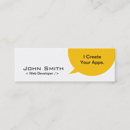 Minimal Dialog Web Developer Mini Business Card