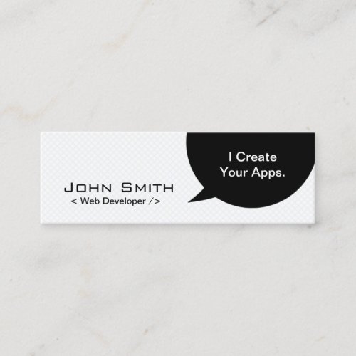 Minimal Dialog Web Developer Mini Business Card