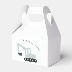 Minimal Digger Construction Party Paper Favor Box