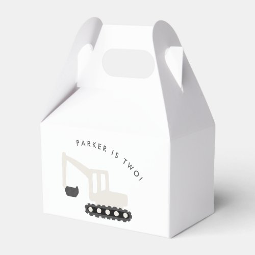 Minimal Digger Construction Party Paper Favor Box