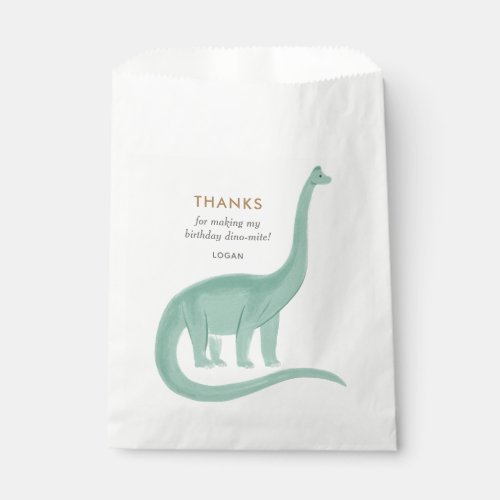 Minimal Dinosaur Birthday Party Favor Bag