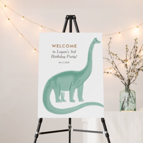 Minimal Dinosaur Birthday Party Welcome Sign