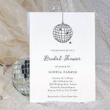 Minimal Disco Ball | Black and White Bridal Shower