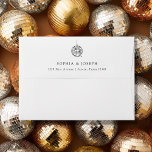 Minimal Disco Ball | Black and White Wedding Envelope<br><div class="desc">These trendy yet elegant,  black and white wedding envelopes feature a modern and minimalist style,  with simple classic text. A hand-drawn disco ball is featured on the back flap in a subtle illustration,  along with your return address.</div>