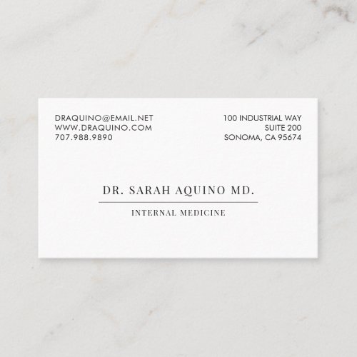 Minimal Doctor Physician Business &amp; Appointment Business Card
