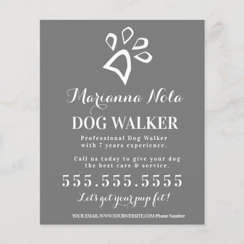 Minimal Dog Walker Walking Business Services Flyer