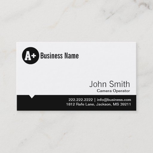 Customizable Minimal Dot Camera Operator Business Card