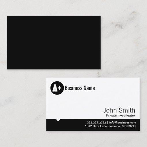 Minimal Dot Investigator Business Card | Zazzle