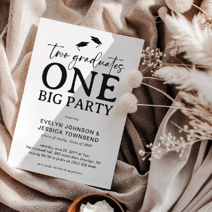 Minimal Double Graduation Party  Invitation
