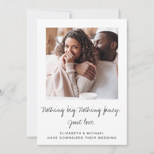 Minimal Downsized Wedding Photo Announcement