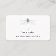 Minimal Dragonfly Professional Black And White Business Card at Zazzle