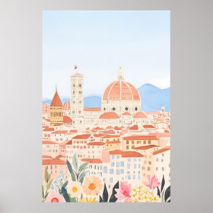Minimal Duomo Italy Florence Art Print