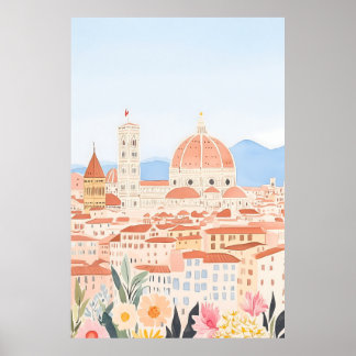 Minimal Duomo Italy Florence Art Print