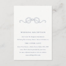 Minimal Dusky Blue Coquette Bow Wedding Reception