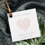 Minimal Dusky Blush Floral Heart Bridal Shower Favor Tags<br><div class="desc">For any further customisation or any other matching items,  please feel free to contact me at yellowfebstudio@gmail.com</div>