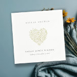 Minimal Dusky Green Floral Heart Bridal Shower Napkins<br><div class="desc">For any further customisation or any other matching items,  please feel free to contact me at yellowfebstudio@gmail.com</div>