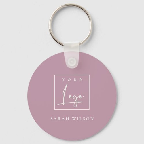 Minimal Dusky Pink Custom Promotion Business Logo Keychain