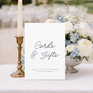 Minimal Dusty Blue Cards & Gifts Sign