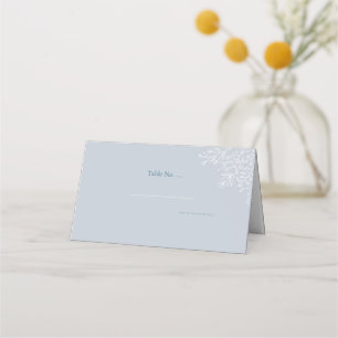 Minimal Dusty Blue Folded Place Card