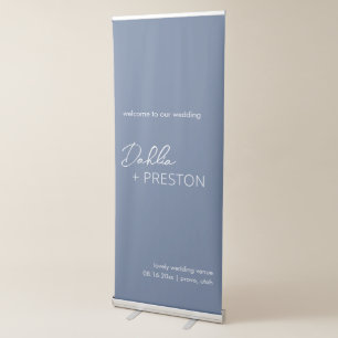 Minimal Dusty Blue Modern Wedding Welcome Sign