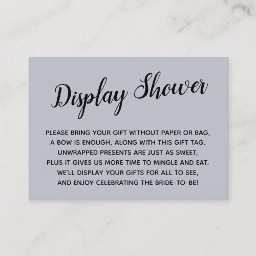 Minimal Dusty Blue No Wrap Bridal Shower Gift Card