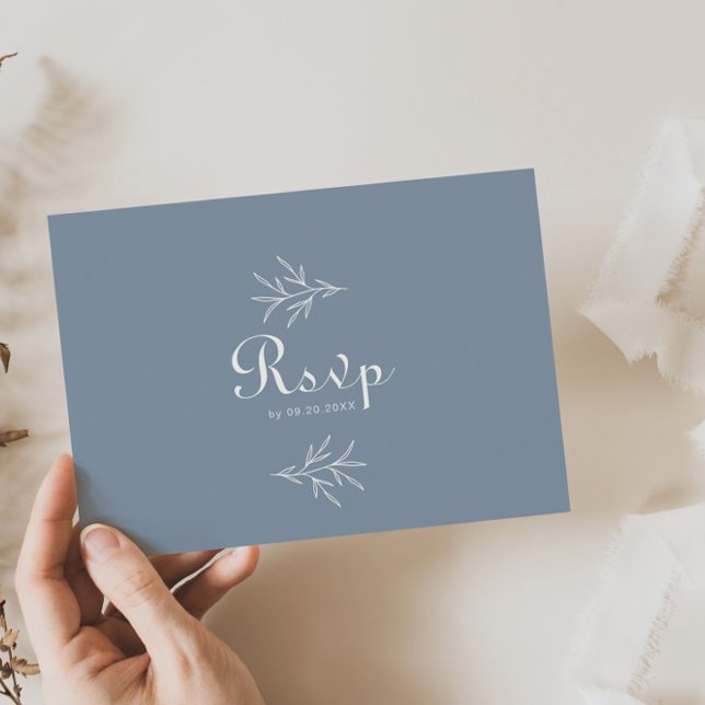 Minimal Dusty Blue Wedding Menu Choice Reply (Creator Uploaded)