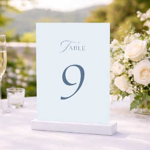 Minimal Dusty Blue Wedding Table Numbers 1–19