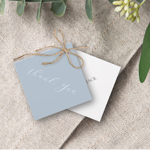 Minimal Dusty Blue Wedding Thank You Favor Tags