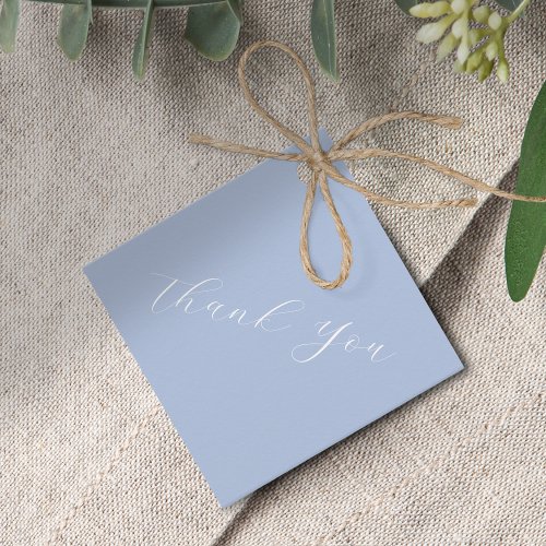 Minimal Dusty Blue Wedding Thank You Favor Tags