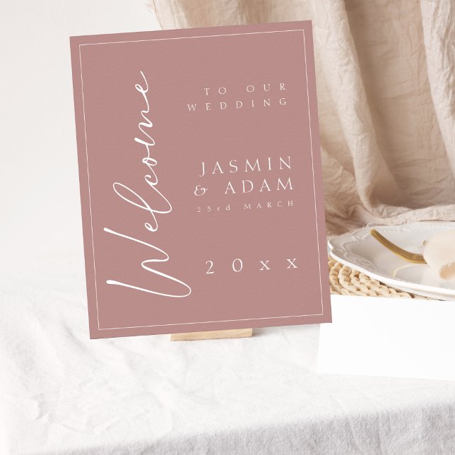 Minimal Dusty Pink Elegant Wedding Welcome Sign (Creator Uploaded)