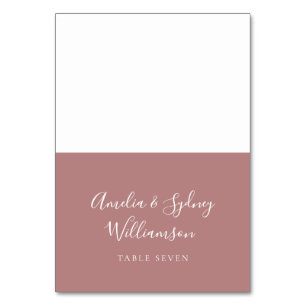 Minimal Dusty Rose Script Custom Name Place Card
