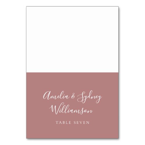 Minimal Dusty Rose Script Custom Name Place Card