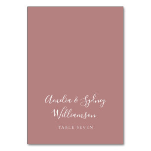 Minimal Dusty Rose Script Custom Name Place Card