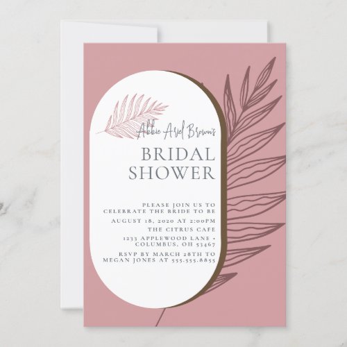 Minimal Dusty Script Bridal Shower  Invitation