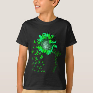 Minimal Dwarfism Awareness Sunflower Green Ribbon T-Shirt