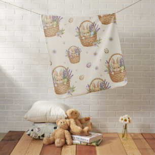 Minimal Easter Bunny Pastel Spring Pattern (4) Baby Blanket