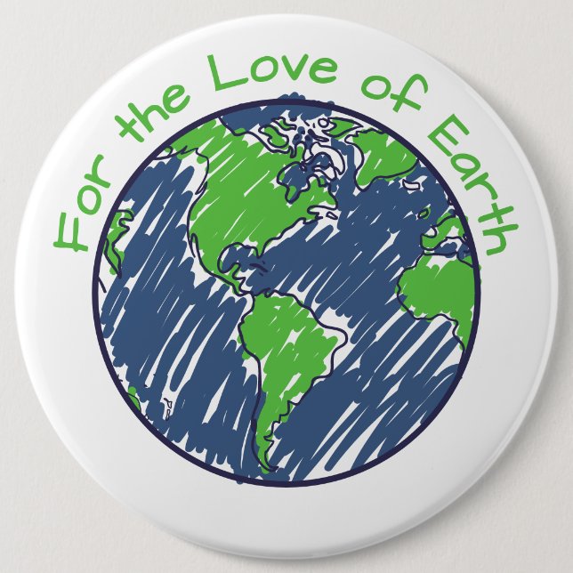 Minimal Eco For the Love of Earth Day Gift Button (Front)