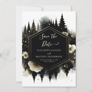 Minimal Editable Enchanted Forest Wedding Save The Date