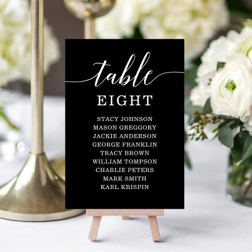 Minimal Elegance Table Numbers Seating Chart