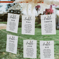Minimal Elegance Table Numbers Seating Chart