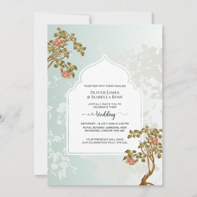 Minimal Elegance Wedding Invitation | Pearlescent  (Front)