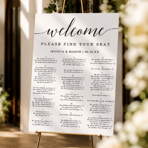 Minimal Elegance Wedding Seating Chart Foam Board