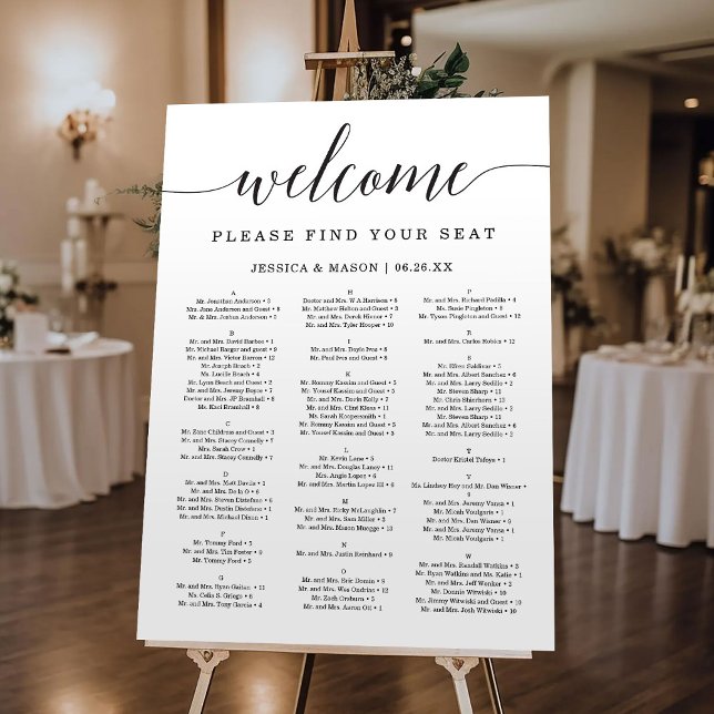 Minimal Elegance Wedding Seating Chart Foam Board (Creator Uploaded)