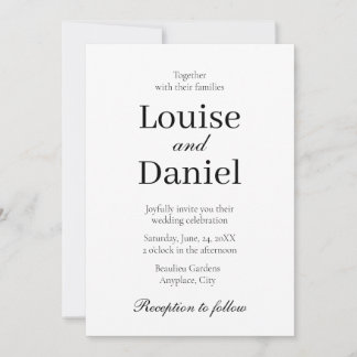 Minimal, Elegant and Simple Personalized Wedding Invitation